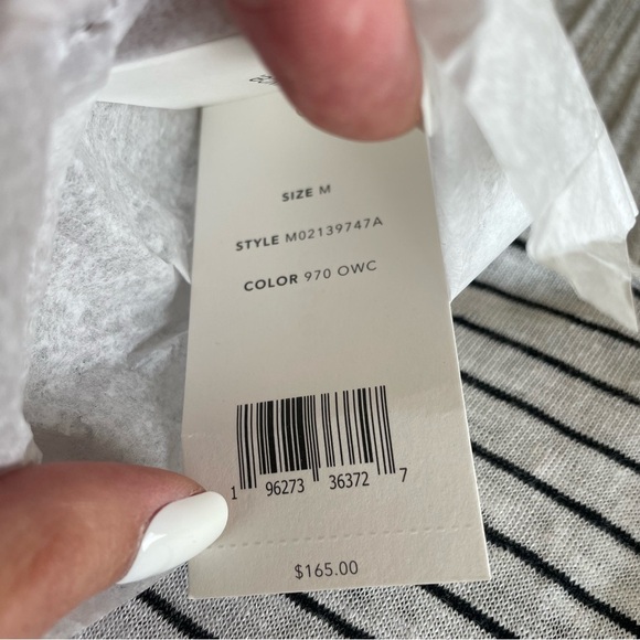 Vince NWT Striped Linen Polo Shirt Men’s M Nautical Minimalist Short Sleeve - Picture 3 of 12